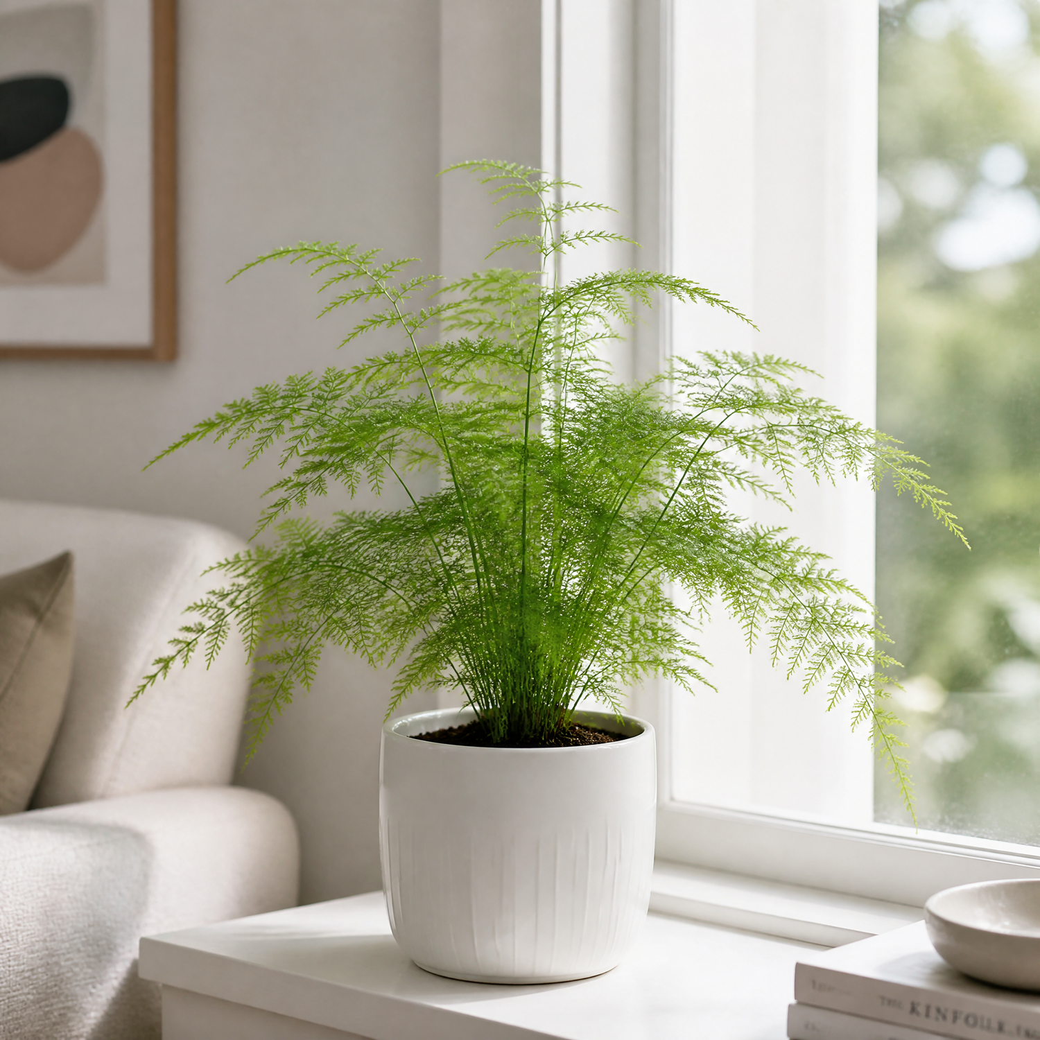 Plants By Post Asparagus Setaceus Lace Fern A - Glossy White