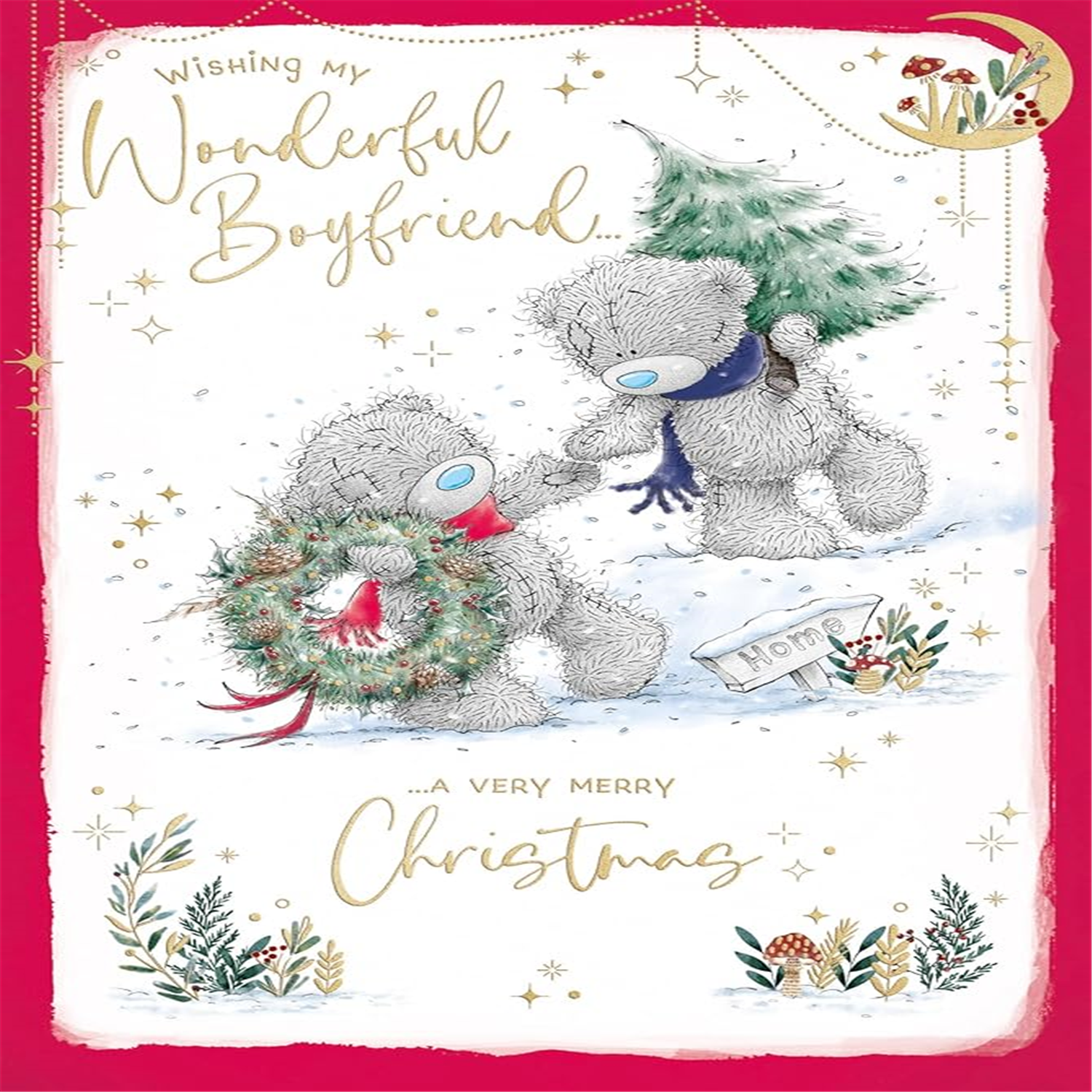 Me To You Tatty Teddy Christmas Card For A Wonderful Boyfriend Bears In The Snow 6x9ins - Official Collection - Image 3