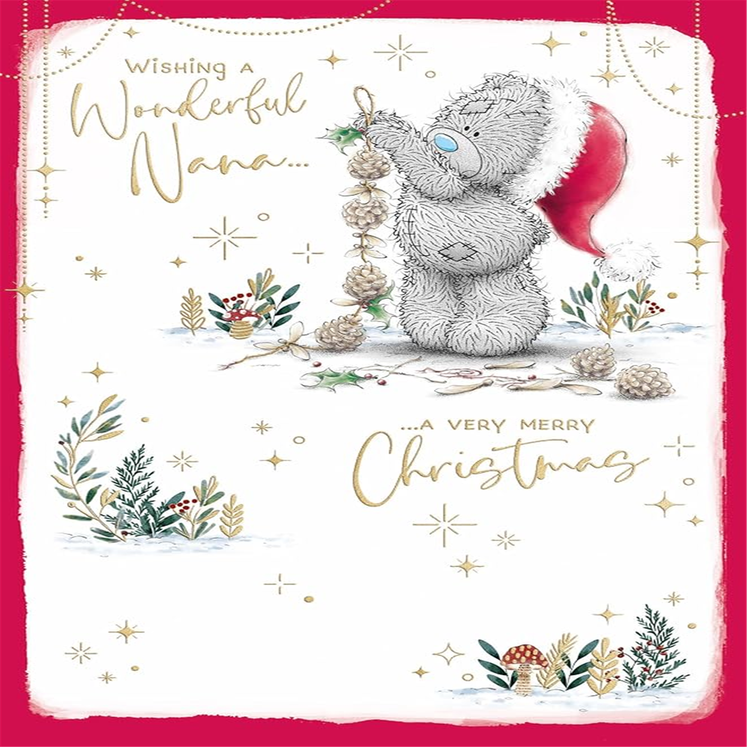 Me To You Tatty Teddy Cute Christmas Card For Wonderful Nana 5x8ins - Official Collection - Image 3