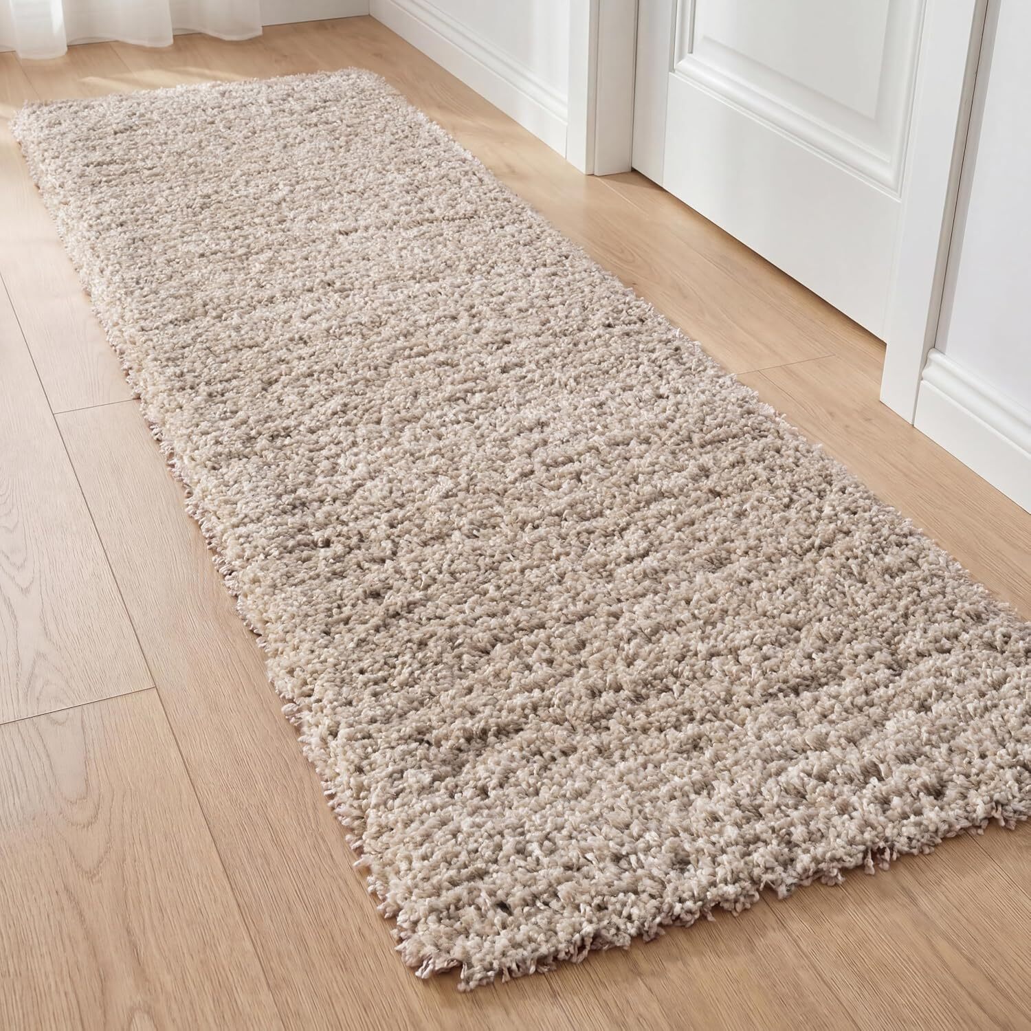 Ruglenza Galaxy Shaggy Rug - Light Beige / 150Cm