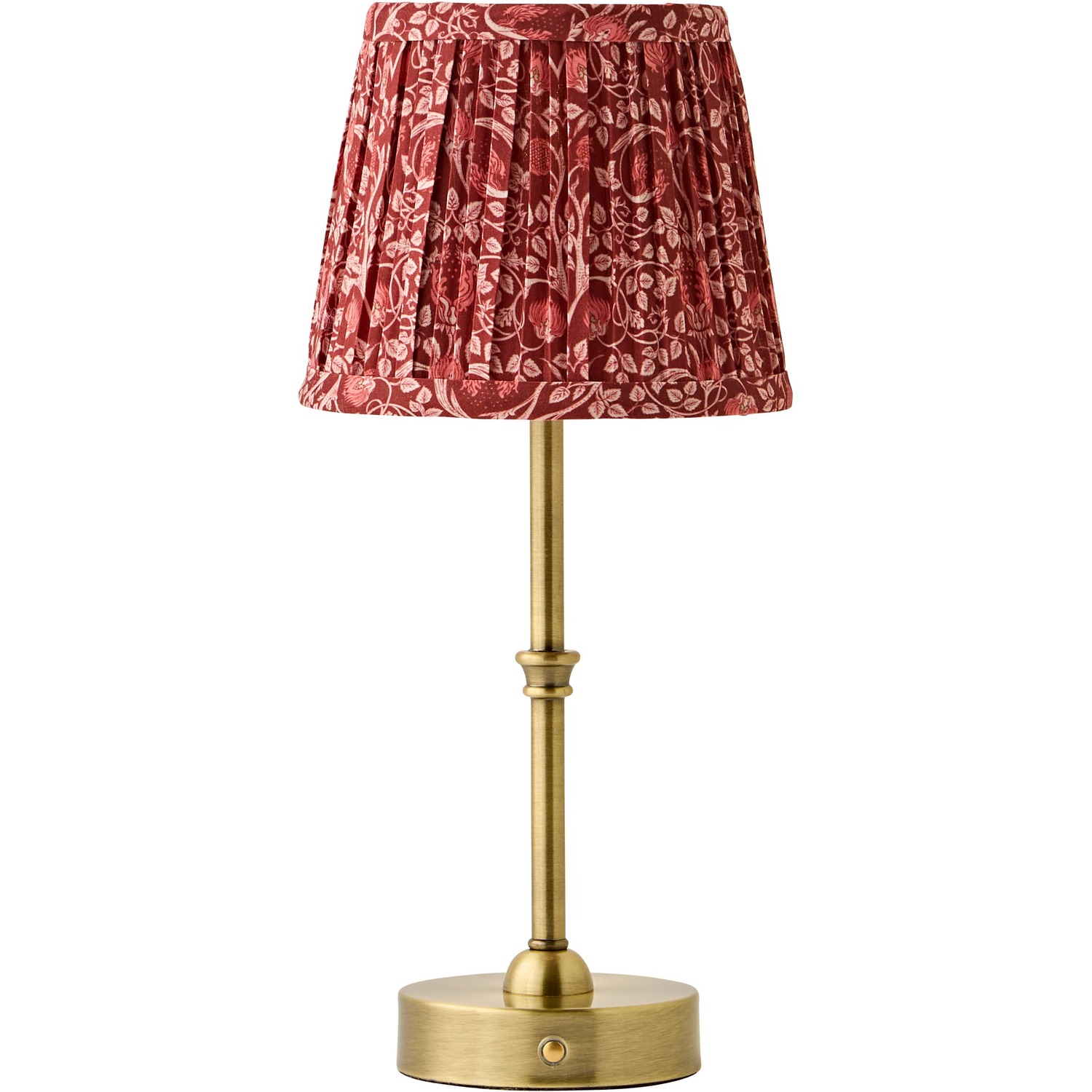 Valuelights Unisex Gold Lowe Floral Pleated Shade Metal Portable Rechargeable Table Lamp In - Image 3
