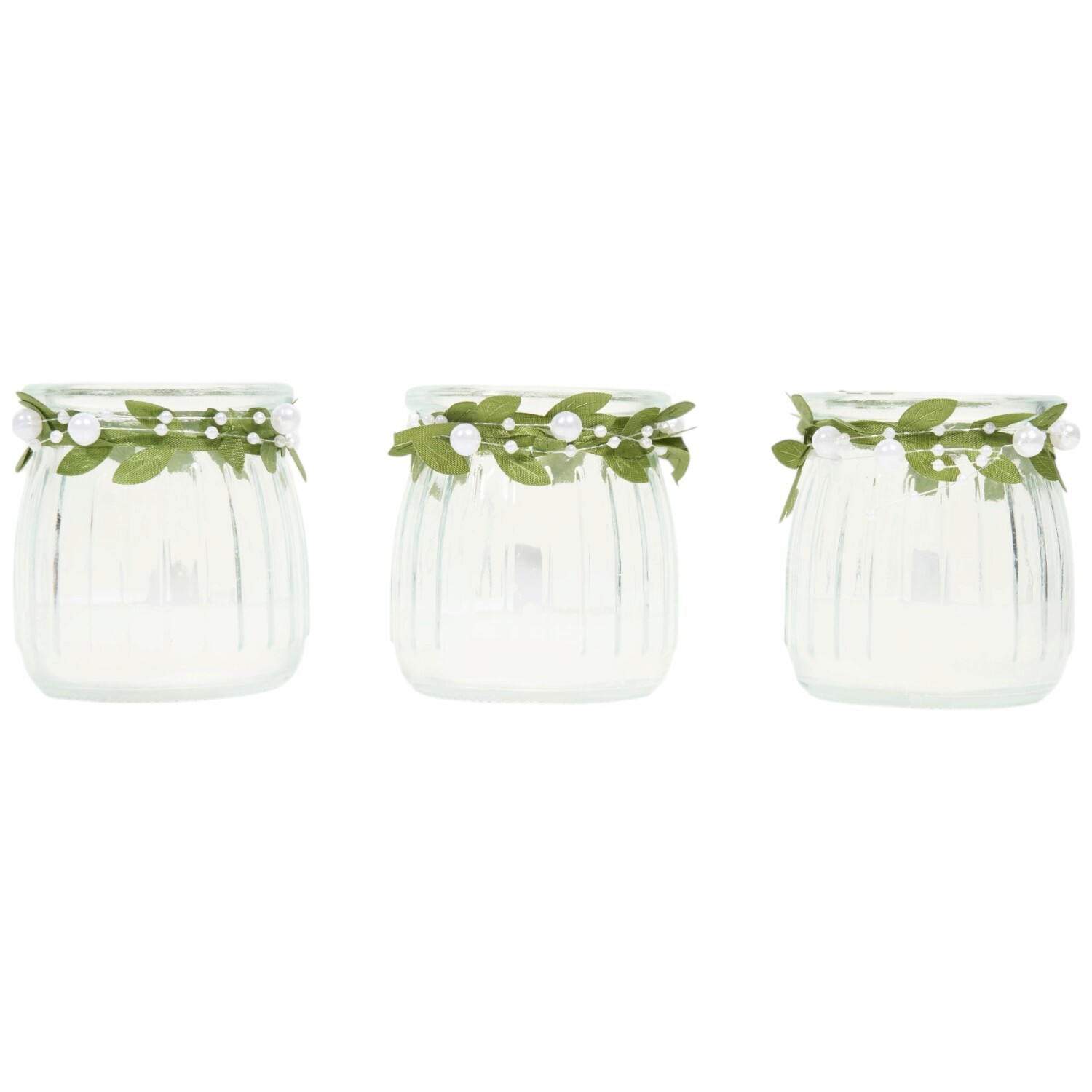 Pack of 3 Eucalyptus and Pearl LED Candles