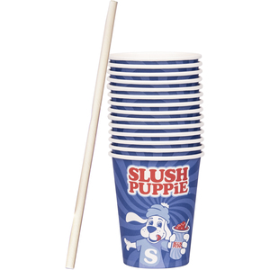 Slush Puppie Paper Cups (x 20) & Straws