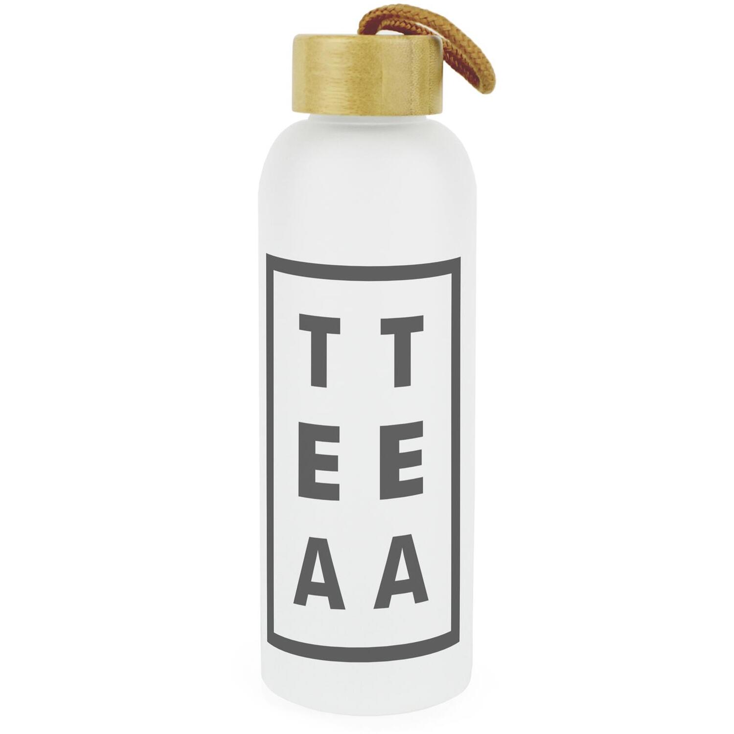Purely Home Minimalist Tea Glass Bottle With Bamboo Lid - Black