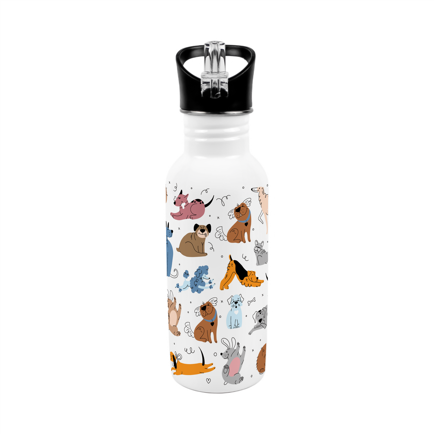 Purely Home Happy Dogs Metal Canteen Water Bottle - Multi