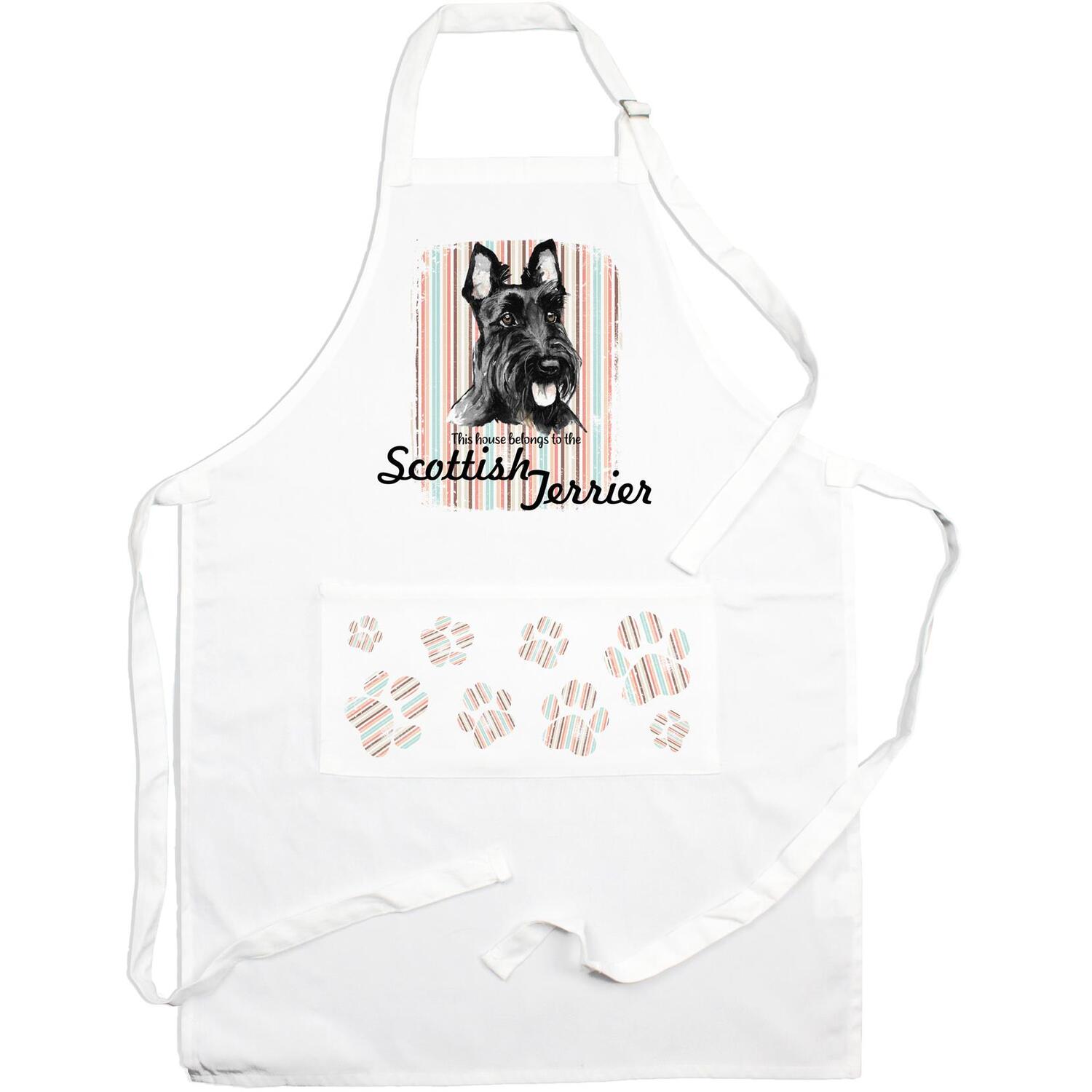 B&Q - Scottish Terrier ApronThis House Belongs To The DogCooking & Baking Gift - Image 2
