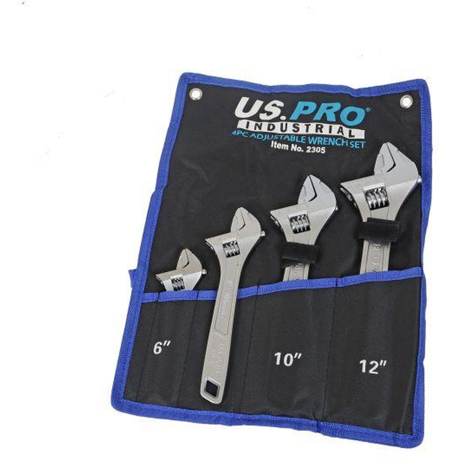 Us Pro 4Pc Adjustable Wrench Spanner Set Sizes 6", 8", 10", And 12" - Image 3