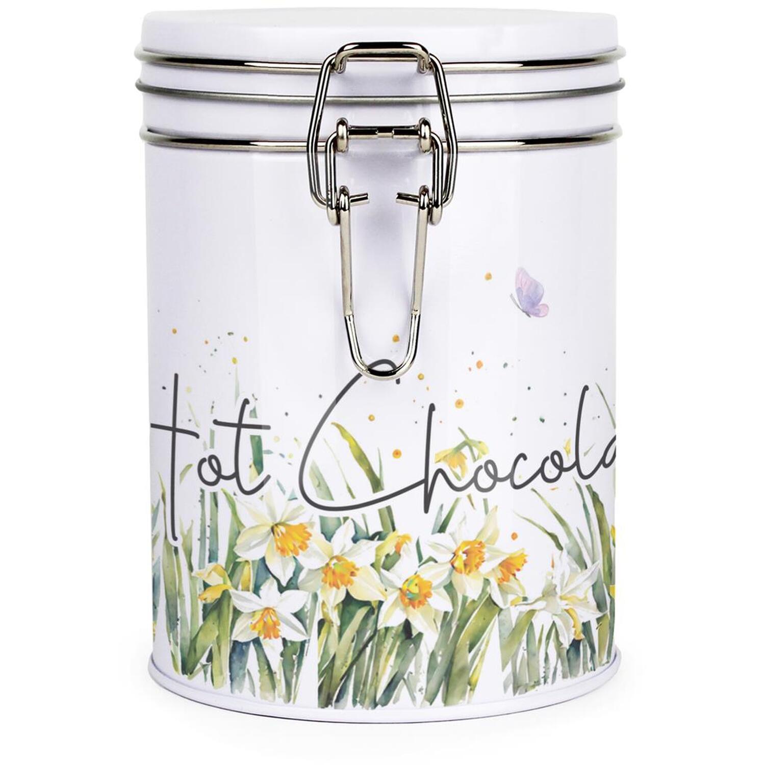 Purely Home Daffodils Floral Drinks Canister - Hot Chocolate Storage Gift Tin - Image 2