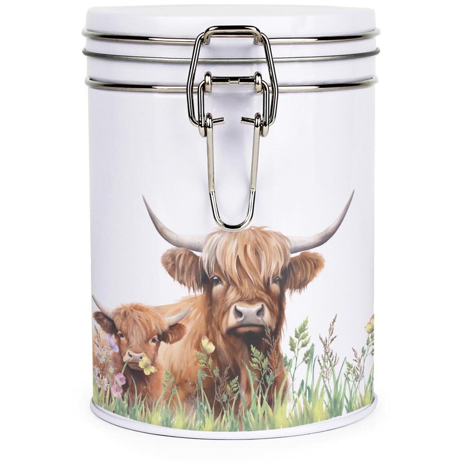 Purely Home Highland Cow & Calf Clip-Lid Kitchen Storage Canister