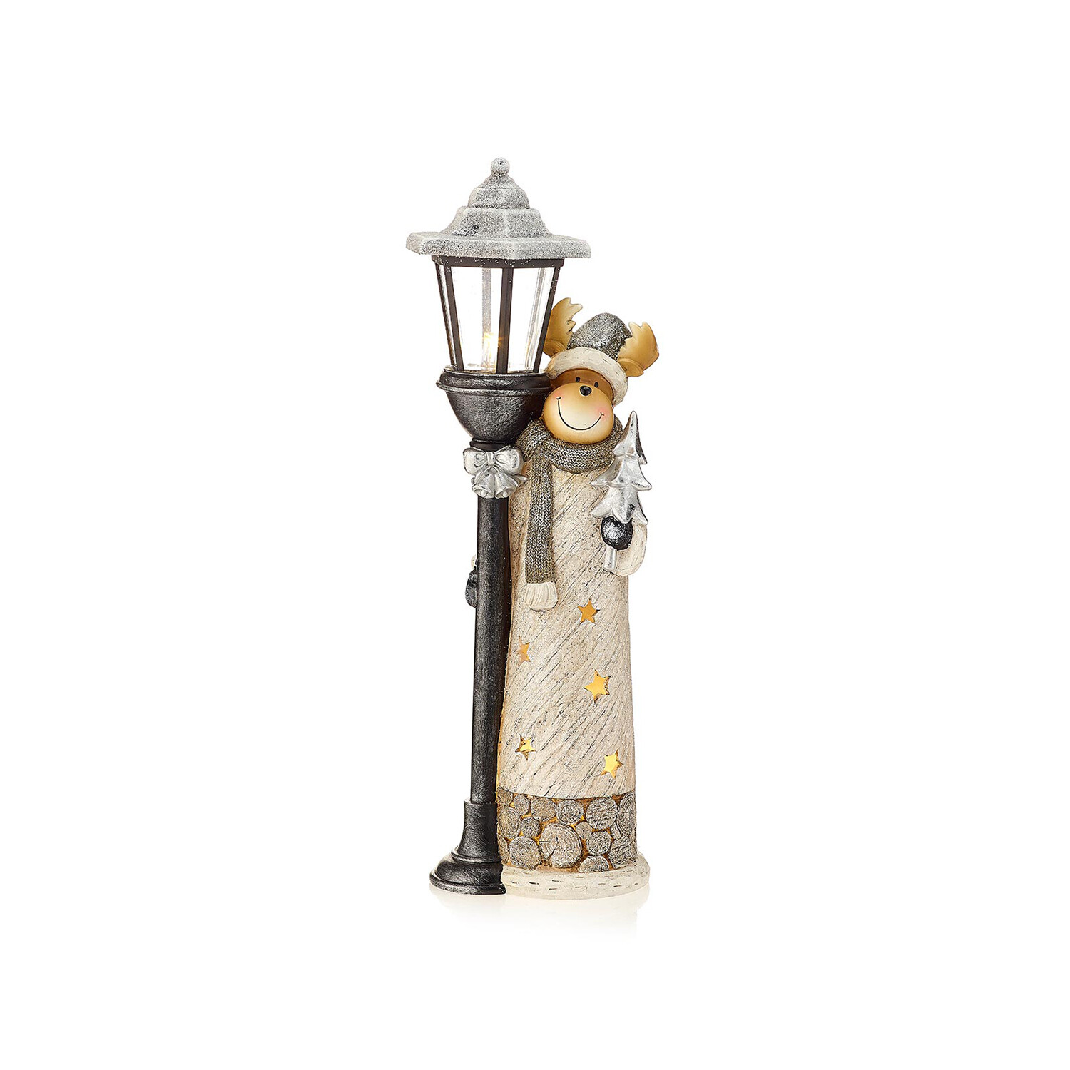 Image of Resin Wonder The Reindeer With LED Lamppost - 48cm