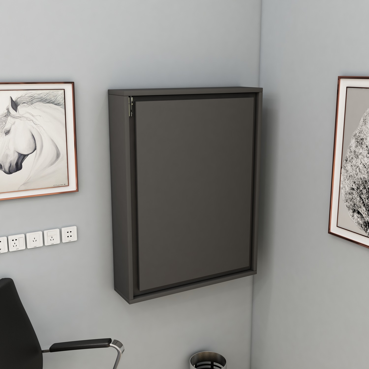 Sedir Computer Desk With Shelves - Anthracite
