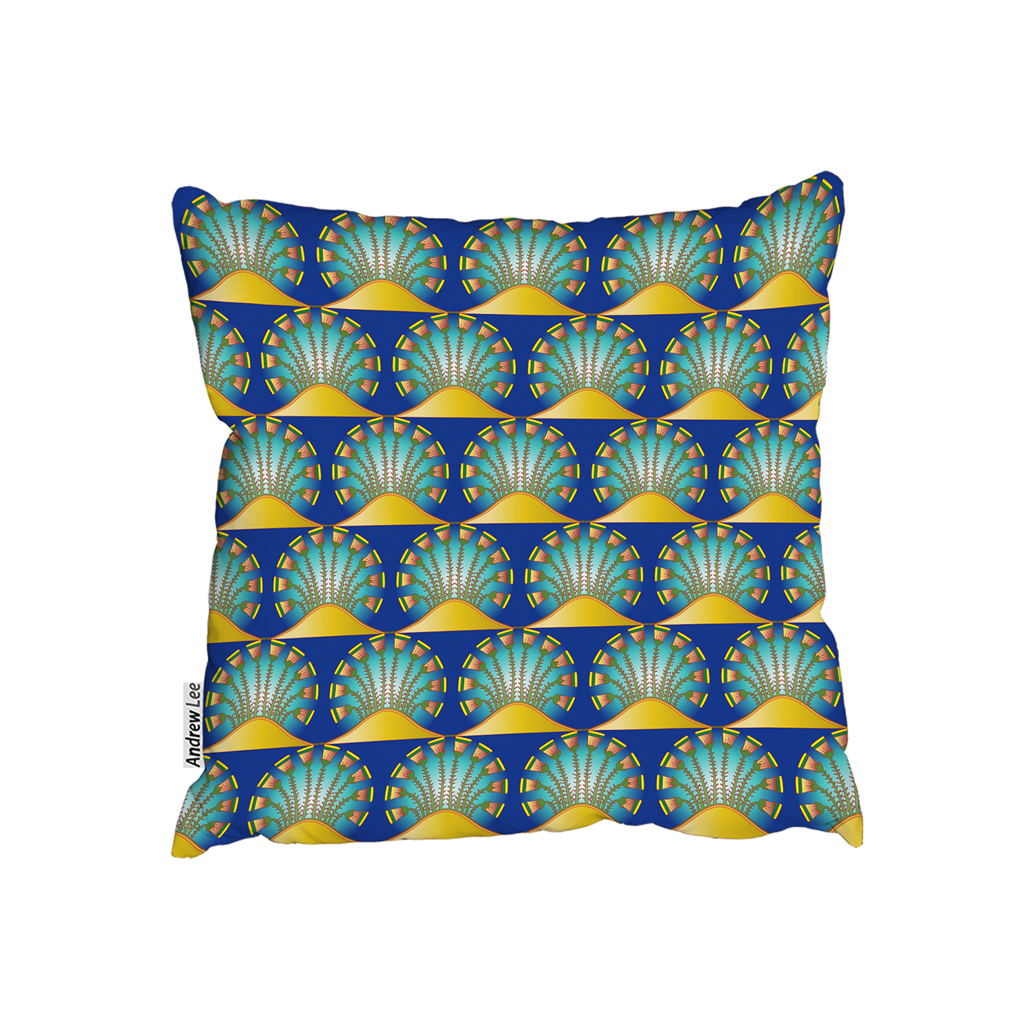 Egyptian Style Motif Cushion - Blue / 60cm