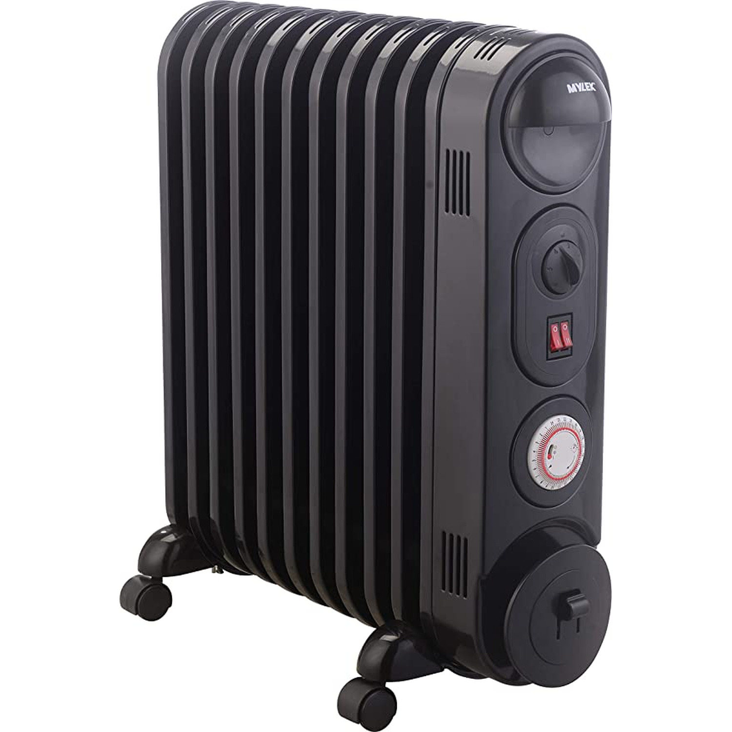 Oil Filled Radiator Electric Heater, Portable, Thermostat and 24hr Repeat  Timer