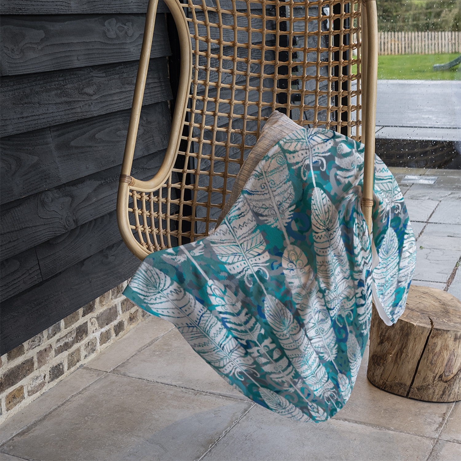 Tribal Art Animal Blanket - Blue