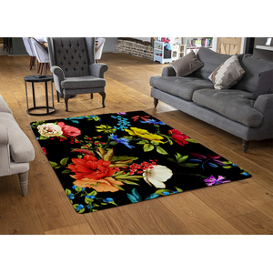 Very Bright Rugs Bright Vibrant Flowers Rug