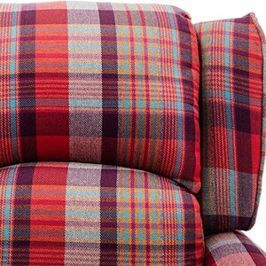 Red Eaton Wing Back Fireside Check Fabric Recliner Armchair shot 2415635
