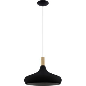 Eglo Sabinar IP20 Black Steel 400mm Modern Pendant Light