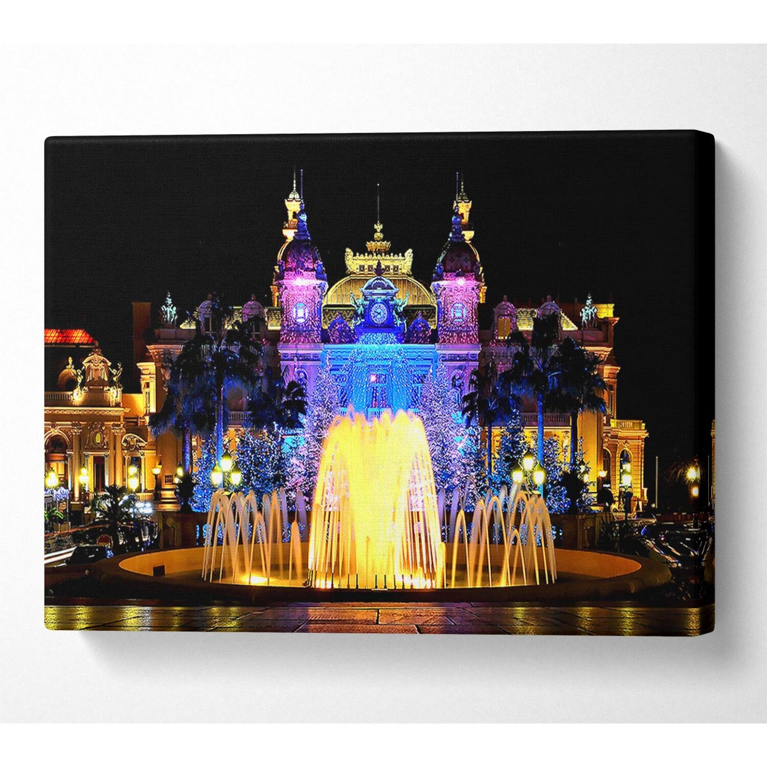 Wallart-Direct - Monte Carlo Casino Canvas Print Wall Art - Yellow / 101.6cm thumbnail