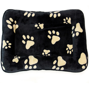 Faux Fur Dog Cage Bed in Paw Print