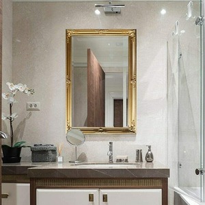 Baroque Style Wooden Frame Ornate Wall Mounted Mirror Gold