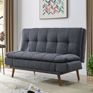 Declan 3 Seater Fabric Sofa Bed With Wooden Legs