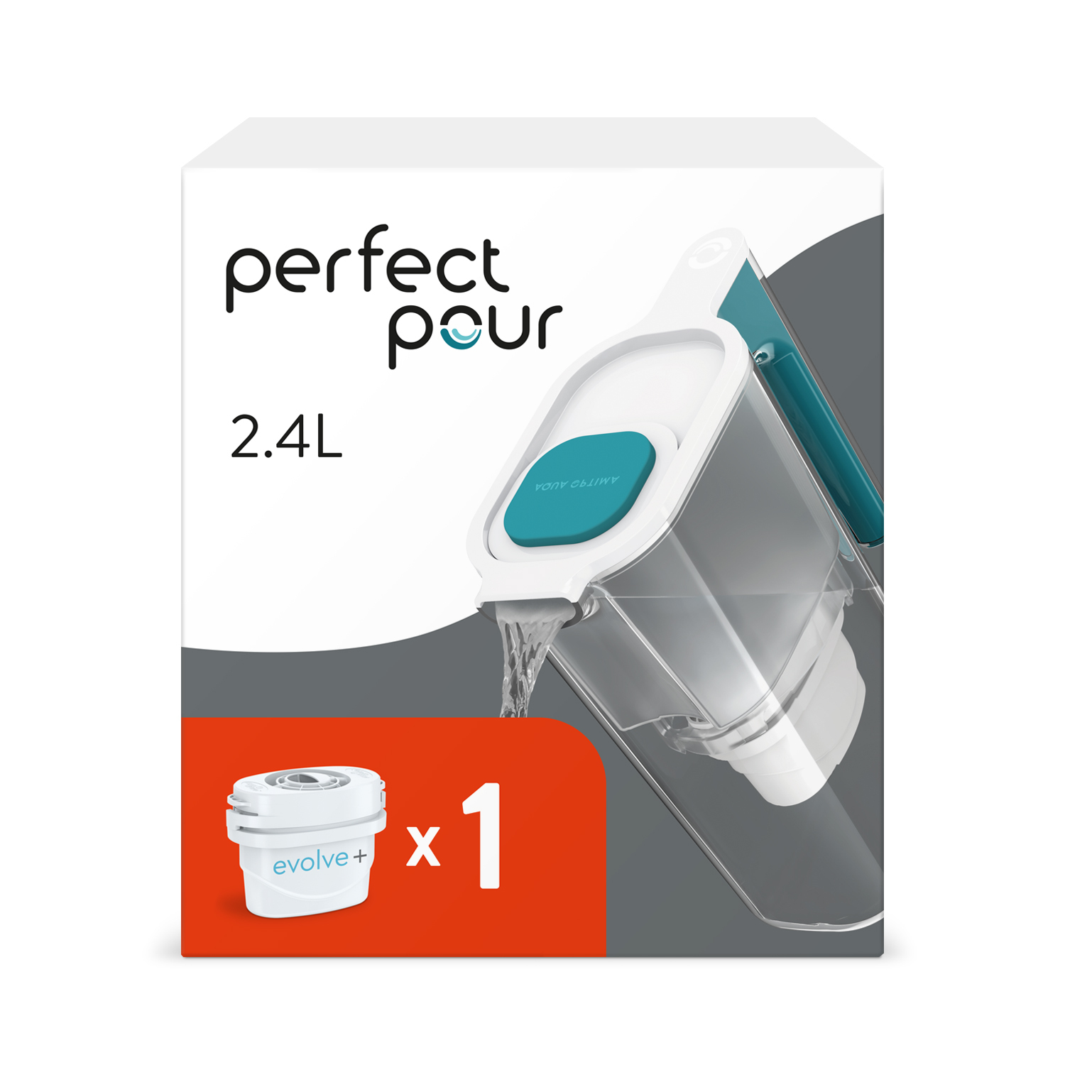 Image of Perfect Pour 2.4 Litre Water Filter Jug - Blue / 1 pack