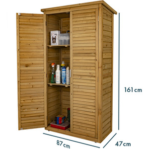 Light Brown Tall Wooden Garden Storage Shed shot 3838257