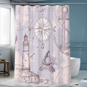 Lighthouse and Anchor Shower Curtain