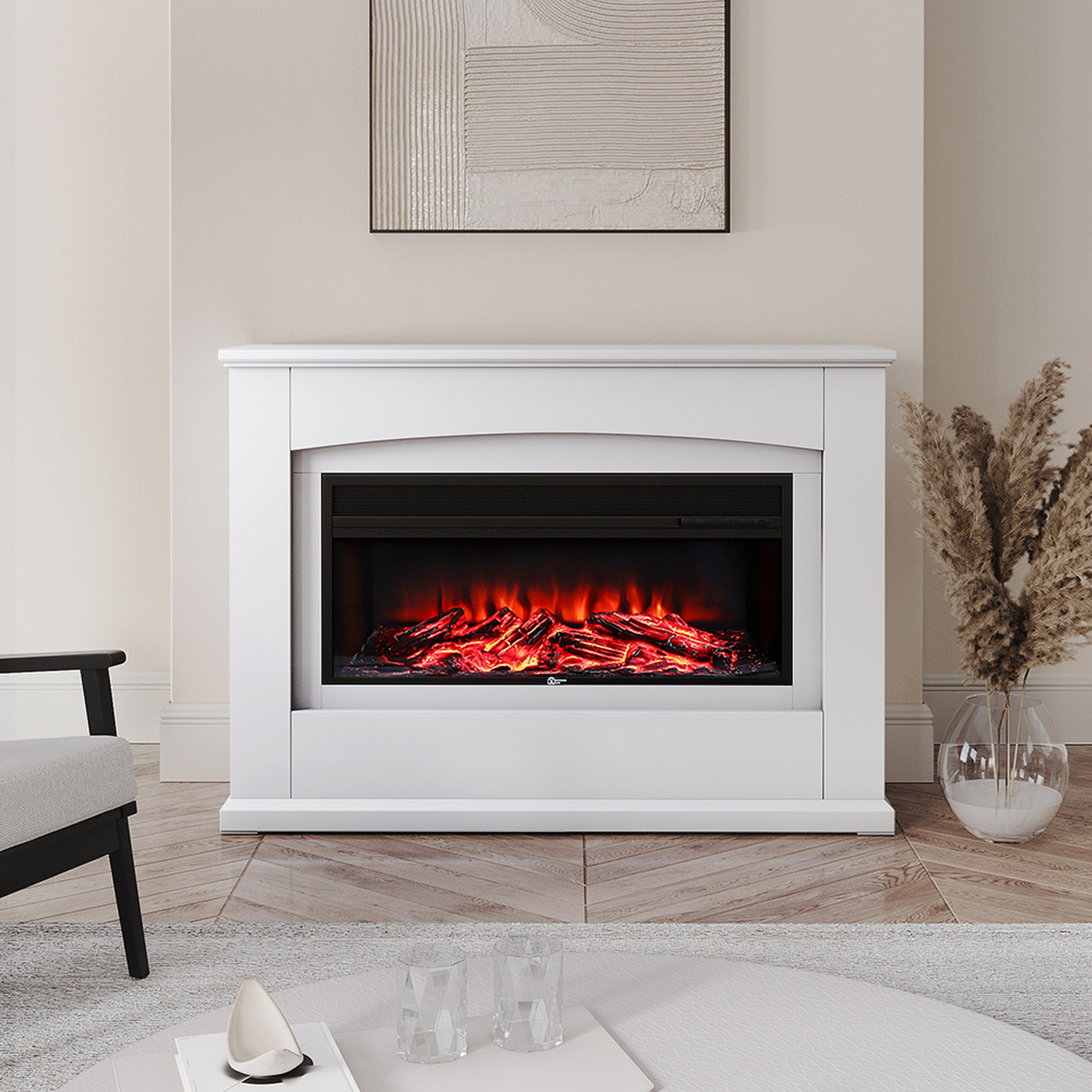 Electric Fireplace White