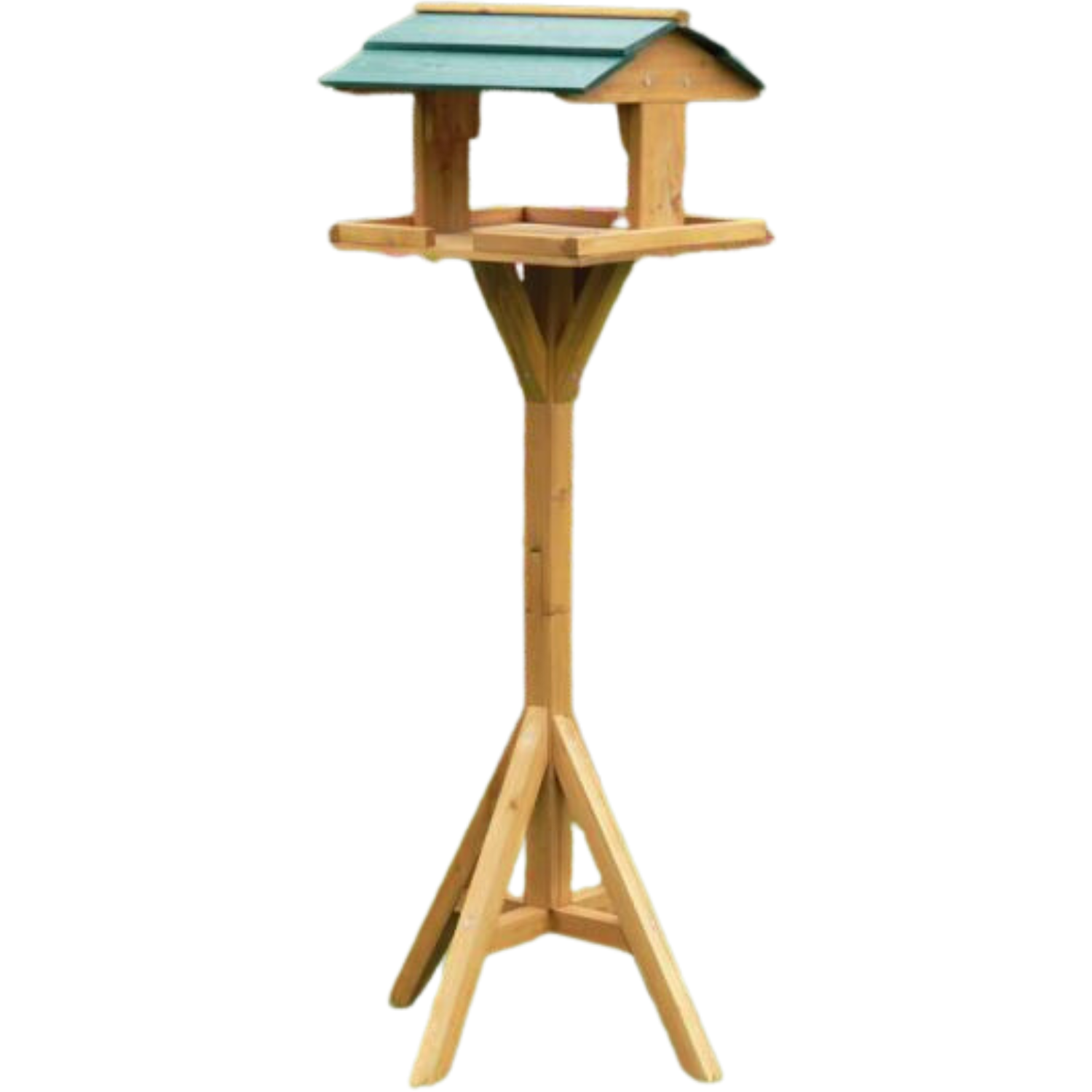 Traditional Wooden Garden Bird Seed Feeder Table with Roof - Brown
