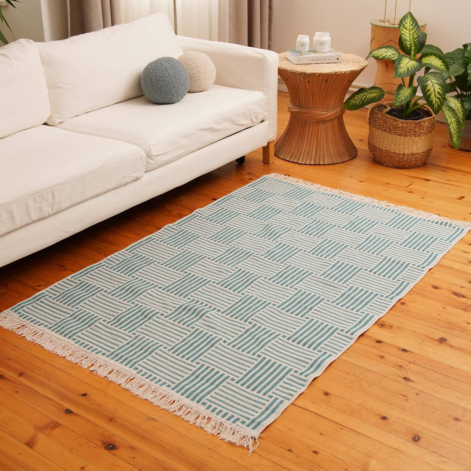 Line Series Kilim Rug - Blue