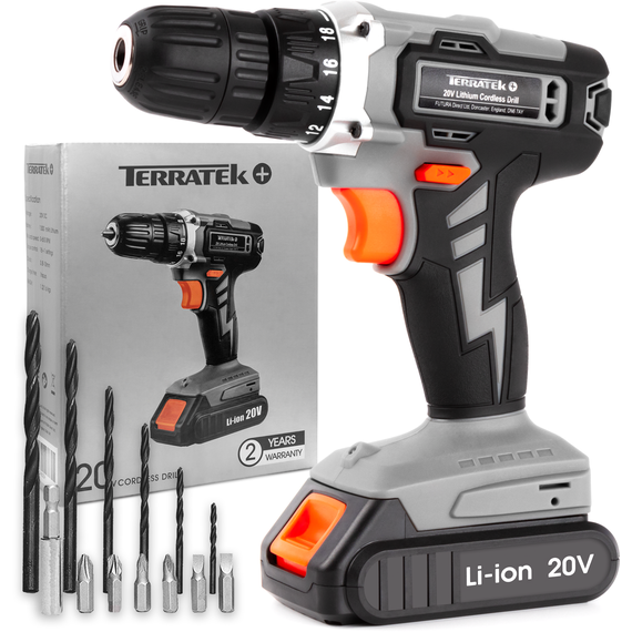 Cordless Drill 20V Li-Ion Fast Charge Electric 13pc Kit