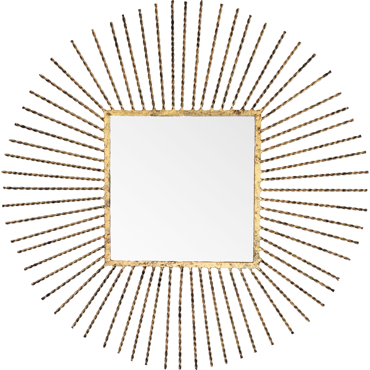 Image of Square Mirror in Round Frame -&hellip;