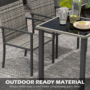Mixed Grey Outsunny 5 Pieces Rattan Garden Furniture Set shot 4823426