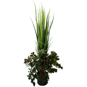 UV Potted UV Grass Plant with Artificial Display Foliage