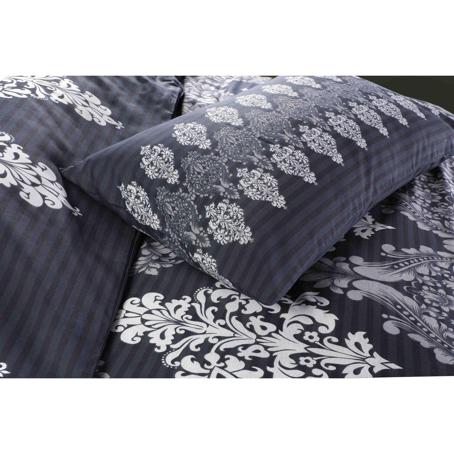 Traditional Duvet Cover Set - Black Double