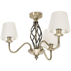 Memphis Antique Brass Traditional 3 Way Ceiling Light