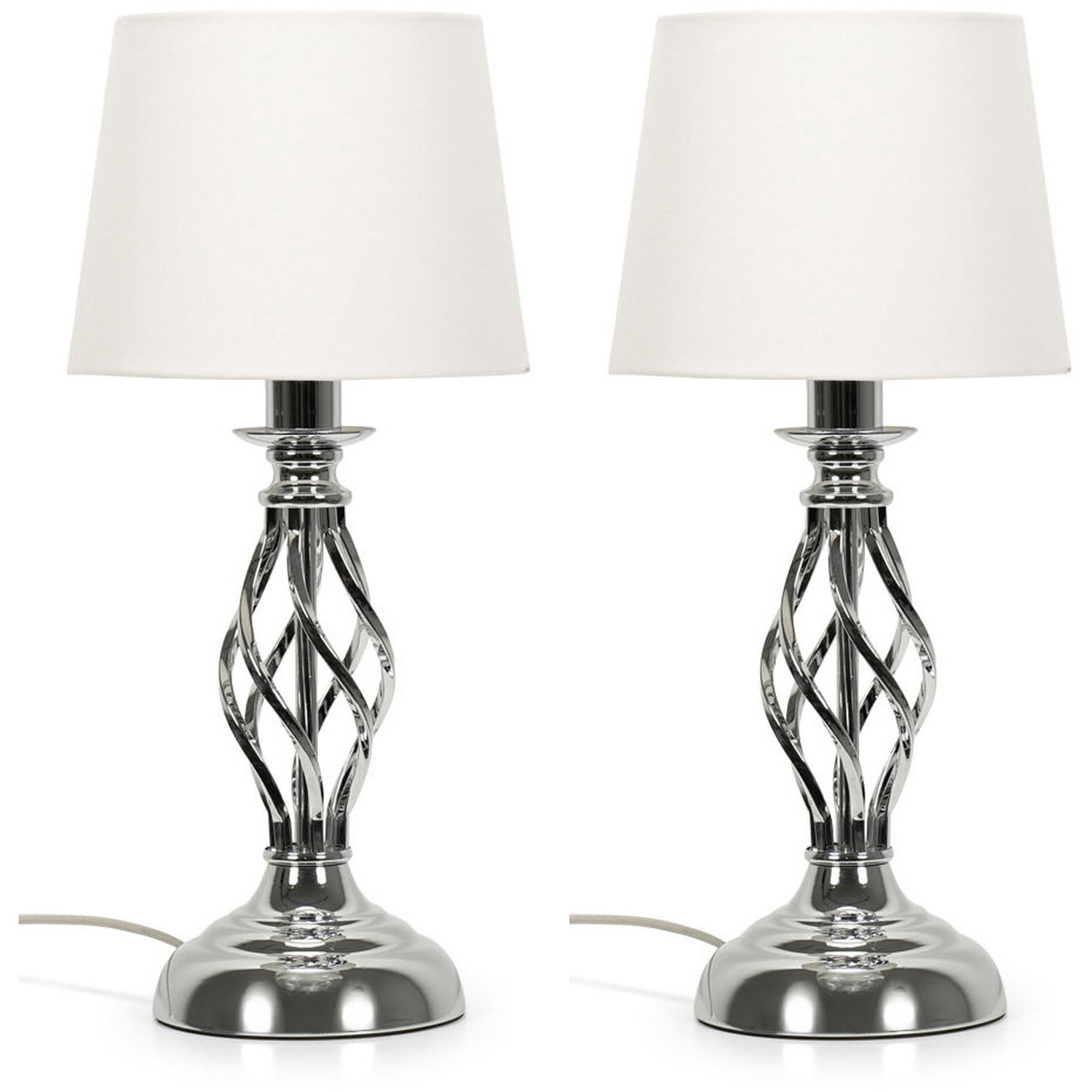 Memphis Twist Table Lamps - Set of 2 - Chrome