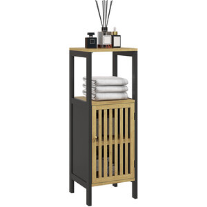 HOMCOM Slim Bamboo Bathroom Cabinet