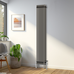 Traditional Raw Metal Triple Column Vertical Radiator Height 1800mm