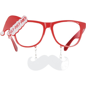 Father Christmas Novelty Glasses With Moustache