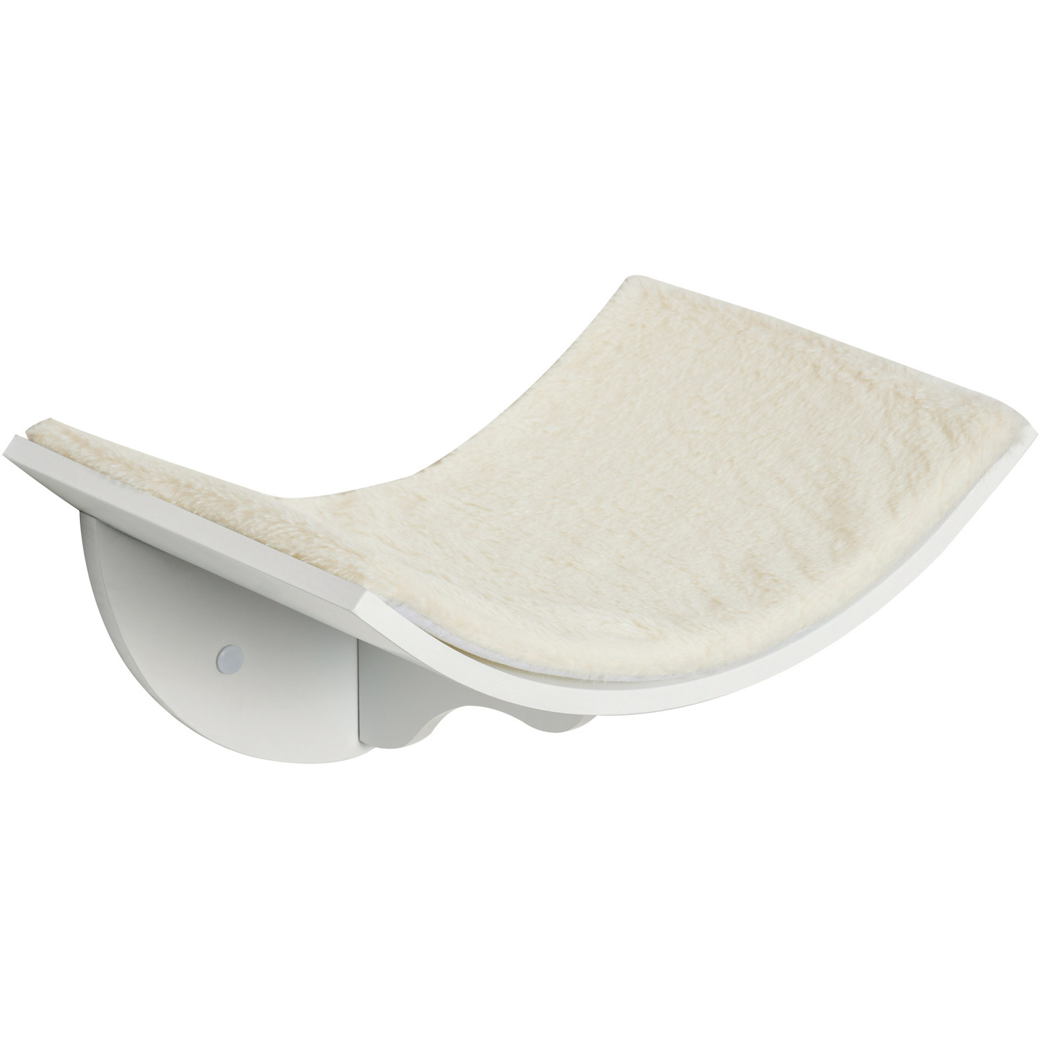 Pawhut Wood Cat Shelve Wall Mounted Shelter Curved Kitten Bed - White