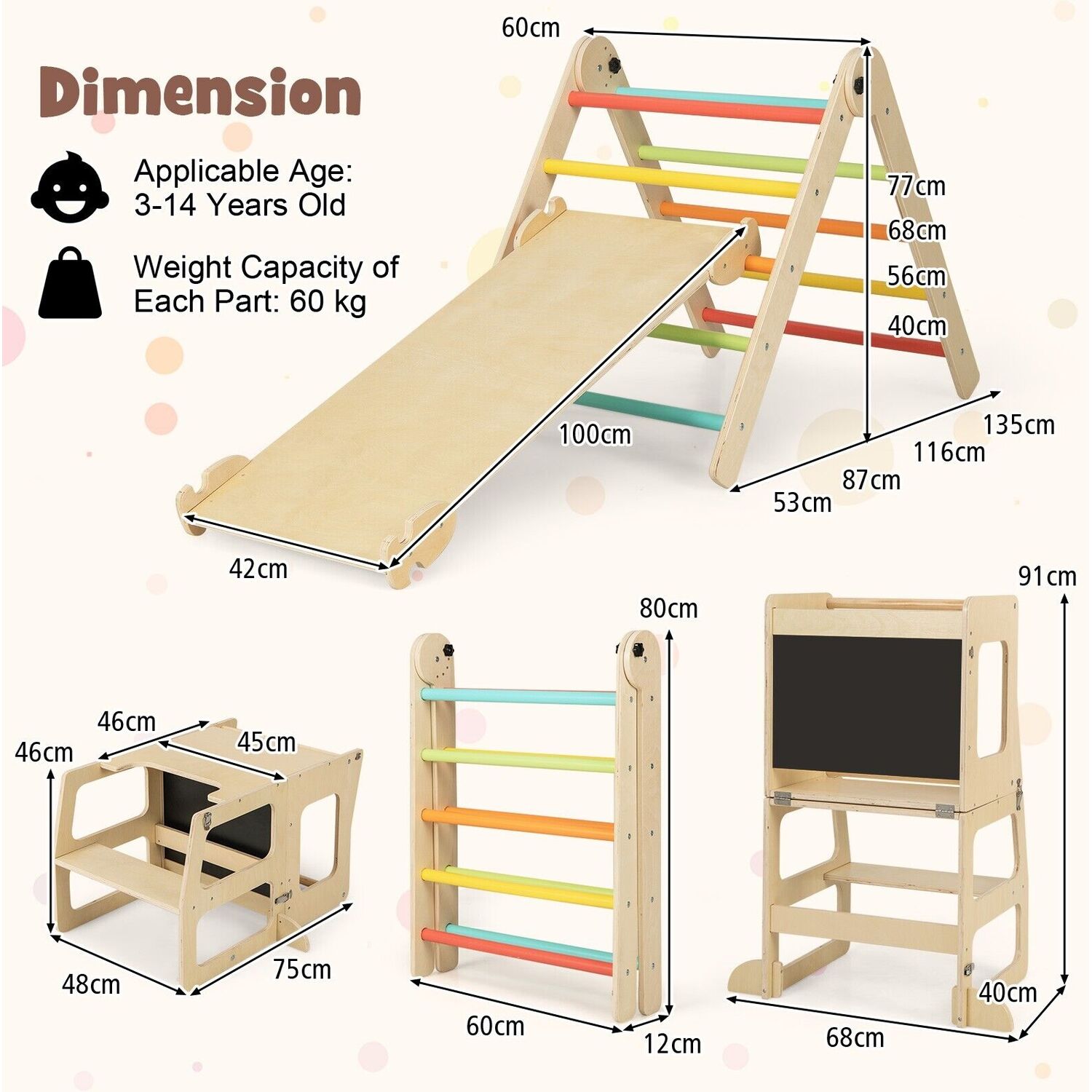 Toddler Ramp 7 in 1 Toddler Climbing Frame with Ramp