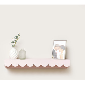 Pink Scalloped Wall Storage Shelf - 61cm