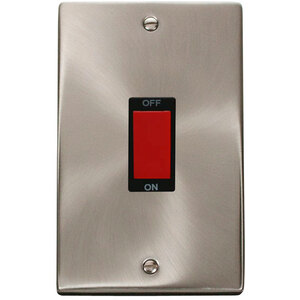Satin  Brushed Chrome 2 Gang Size 45A Switch
