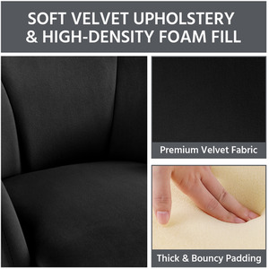 Black Yaheetech Flower Shape Vanity Chair Accent Chair shot 6213448