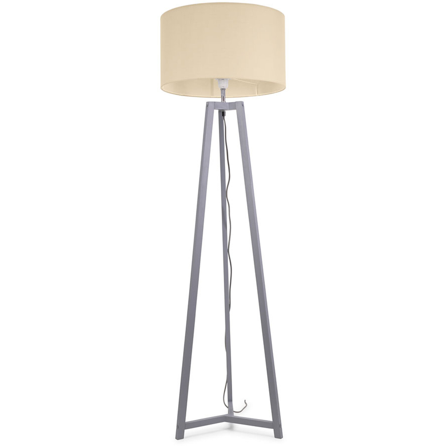 Image of Lottie Grey Wood Floor Lamp Drum&hellip;