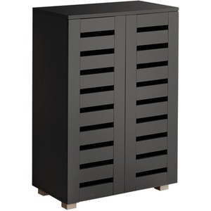 Black Home Source Oslo 2 Door Shoe Storage Cabinet Unit shot 7317583