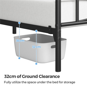 Black / Double Metal Bed Frame with Curved Design shot 7448989