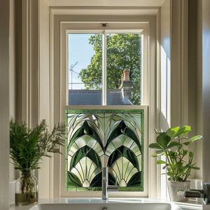 Alessano Art Deco Stained Glass Privacy Window Film